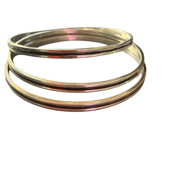 Sterling Silver 3 Bangle Bracelets - Picture 2 of 13